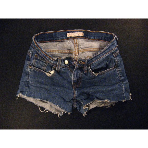 LEVIS 529 CUTOFF JEANS SHORTS W 26 Sz 4M Juniors Daisy Dukes LOW RISE Blue Denim